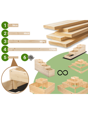 Uprawowe skrzynie ogrodowe- Warzywniaki- skrzynia do uprawy - Narożna skrzynia na warzywa drewniany warzywniak ogród inspekt 18x60x60 EKO - product 10