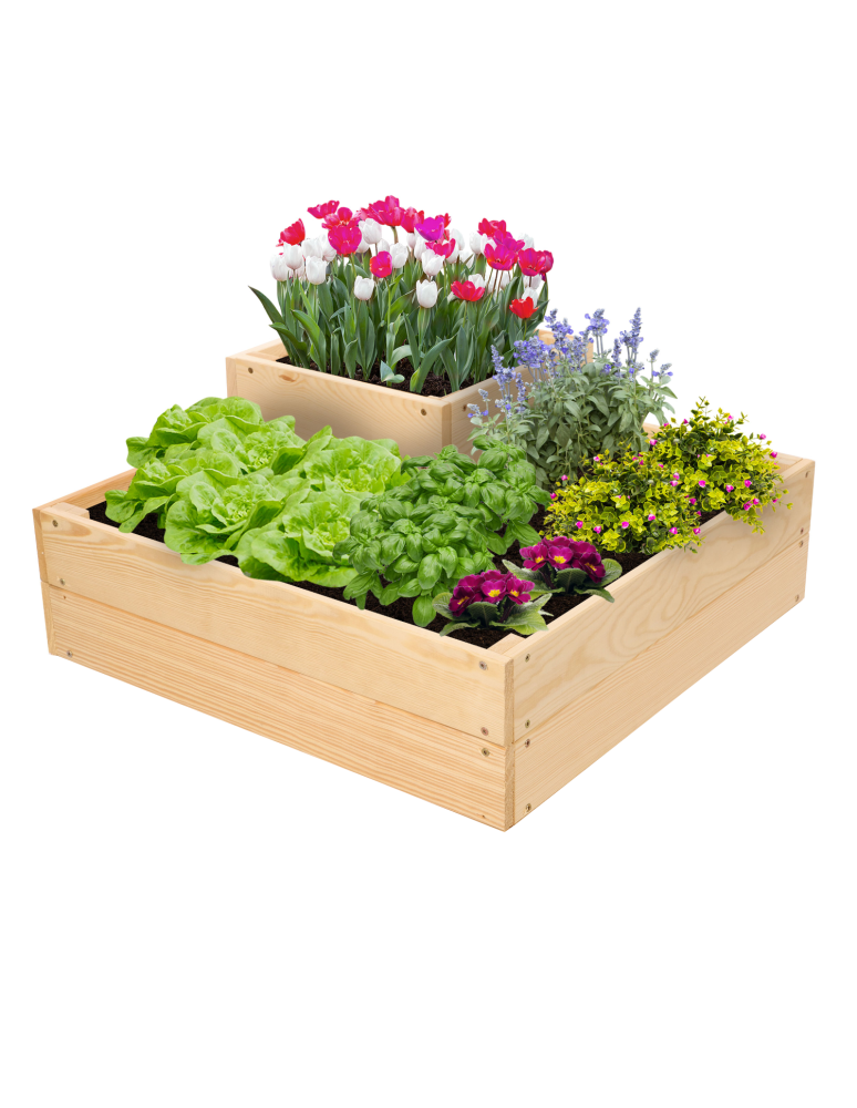 Uprawowe skrzynie ogrodowe- Warzywniaki- skrzynia do uprawy - Drewniana skrzynia narożna donica na warzywa warzywniak 27x60x60 GRATIS ECO - product b2b.wamar.biz 2