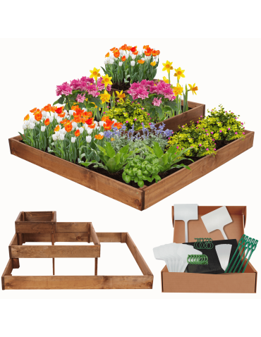 Drewniana skrzynia narożna donica na warzywa warzywniak inspekt 27x90x90