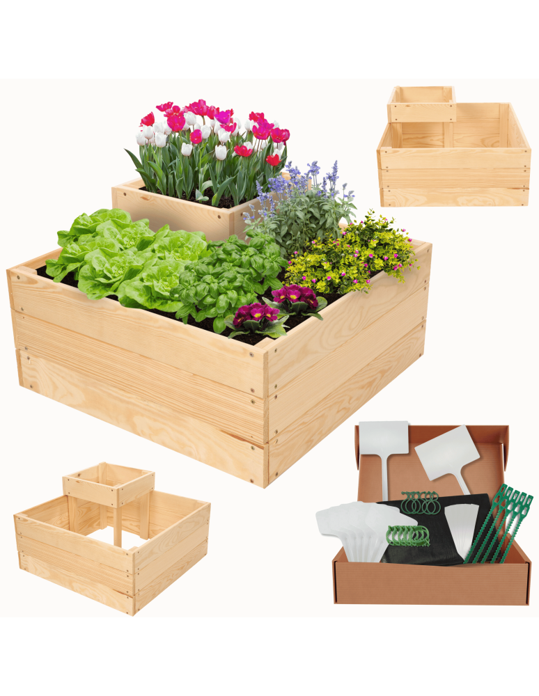 Uprawowe skrzynie ogrodowe- Warzywniaki- skrzynia do uprawy - Narożna skrzynia na warzywa drewniany warzywniak ogród inspekt 36x60x60 EKO - product b2b.wamar.biz 1