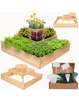 Narożna skrzynia podwyższana na warzywa drewniany warzywniak 36x90x90 EKO