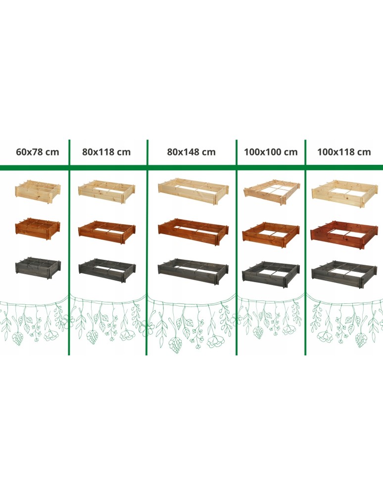 Uprawowe skrzynie ogrodowe- Warzywniaki- skrzynia do uprawy - Podwyższona grządka skrzynia na warzywa drewniana donica zioła120x100cm ECO - product b2b.wamar.biz 5