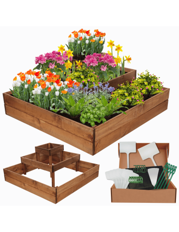Narożna skrzynia podwyższana na warzywa drewniany warzywniak 36x90x90 EKO