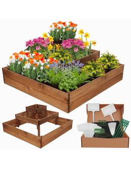 Narożna skrzynia podwyższana na warzywa drewniany warzywniak 36x90x90 EKO