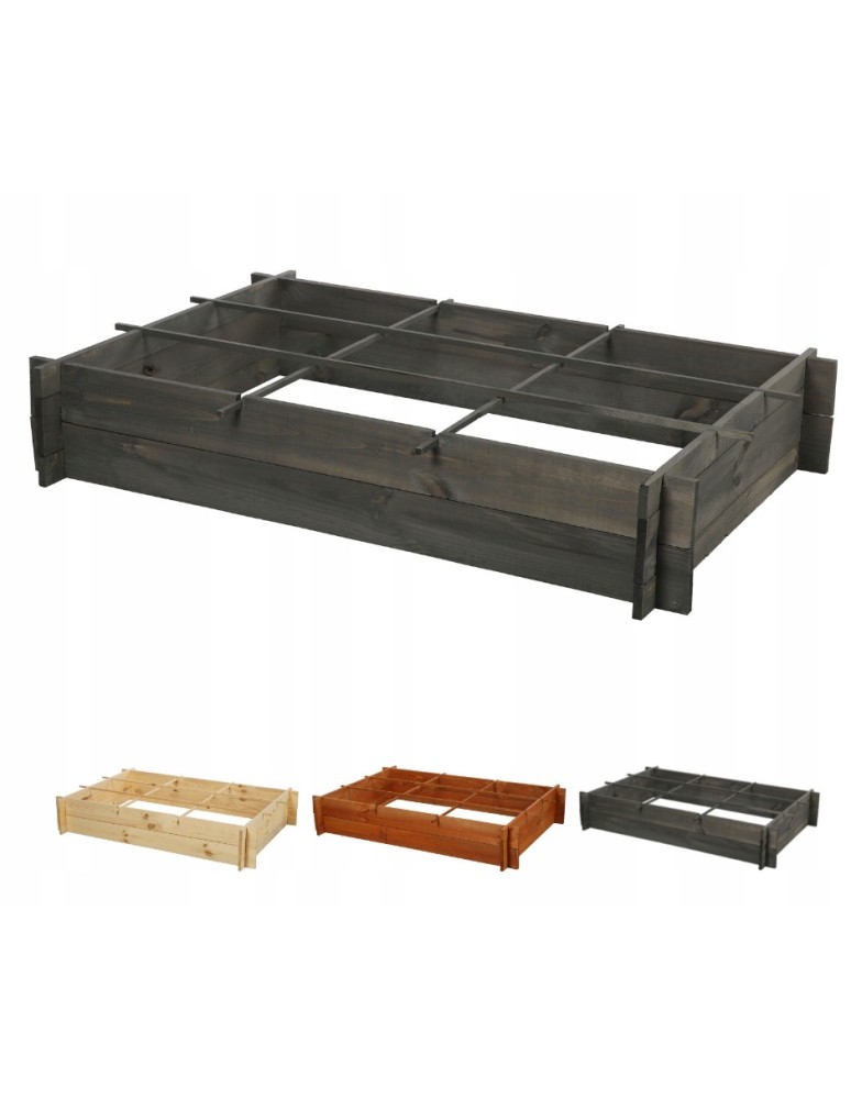 Uprawowe skrzynie ogrodowe- Warzywniaki- skrzynia do uprawy - Podwyższona grządka skrzynia na warzywa drewniana donica zioła 120x80cm EKO - product b2b.wamar.biz 1