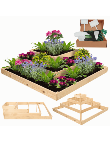 Drewniana skrzynia narożna donica na warzywa warzywniak inspekt 36x120x120