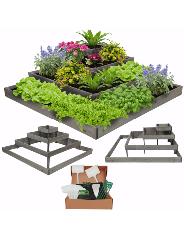 Drewniana skrzynia narożna donica na warzywa warzywniak inspekt 36x120x120