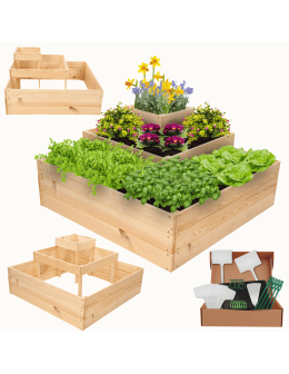 Piętrowa skrzynia na warzywa narożna drewniany warzywnik 45x90x90 GRATISY