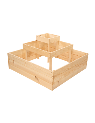 Uprawowe skrzynie ogrodowe- Warzywniaki- skrzynia do uprawy - Piętrowa skrzynia na warzywa narożna drewniany warzywnik 45x90x90 GRATISY - product 3