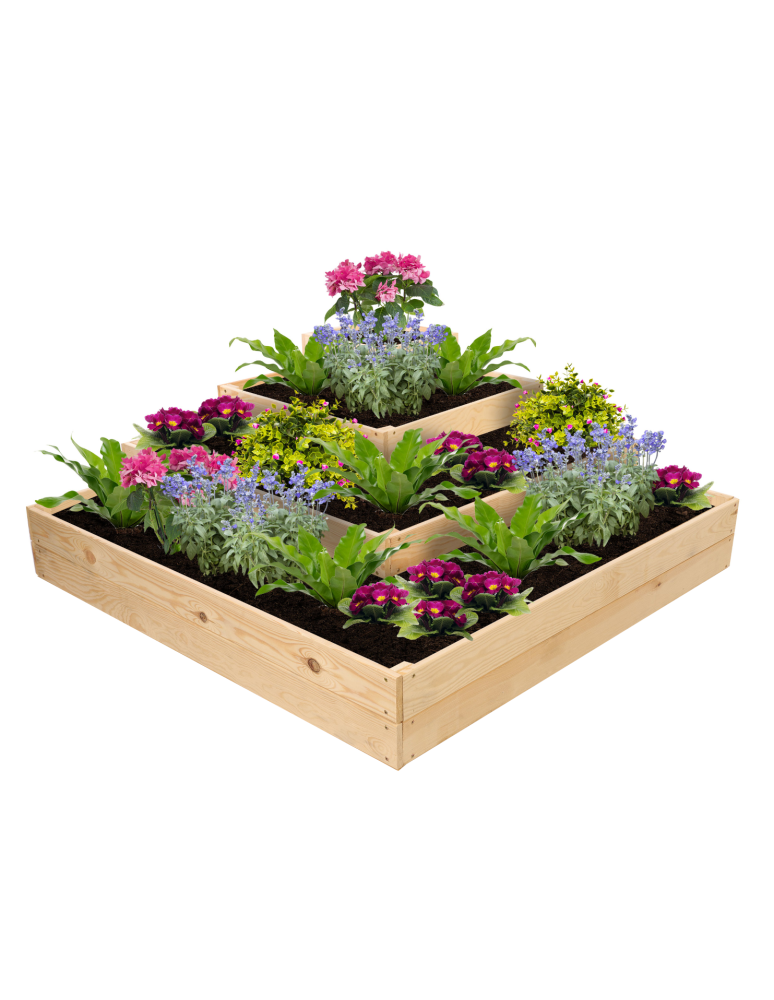 Uprawowe skrzynie ogrodowe- Warzywniaki- skrzynia do uprawy - Drewniana skrzynia narożna donica na warzywa warzywniak inspekt 45x120x120 - product b2b.wamar.biz 2