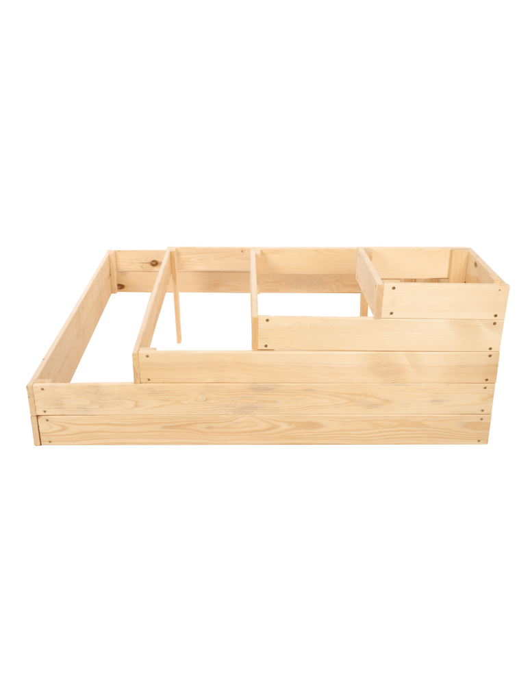 Uprawowe skrzynie ogrodowe- Warzywniaki- skrzynia do uprawy - Drewniana skrzynia narożna donica na warzywa warzywniak inspekt 45x120x120 - product b2b.wamar.biz 4