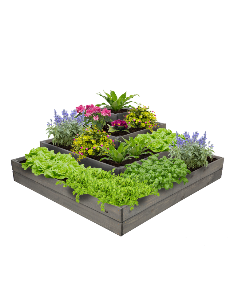 Uprawowe skrzynie ogrodowe- Warzywniaki- skrzynia do uprawy - Drewniana skrzynia narożna donica na warzywa warzywniak inspekt 45x120x120 - product b2b.wamar.biz 2