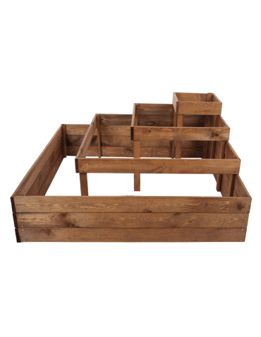 Uprawowe skrzynie ogrodowe- Warzywniaki- skrzynia do uprawy - Narożna skrzynia podwyższana na warzywa drewniany warzywniak 54x120x120 EKO - product 5