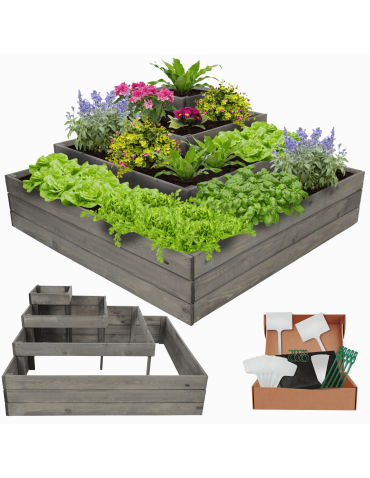 Narożna skrzynia podwyższana na warzywa drewniany warzywniak 54x120x120 EKO