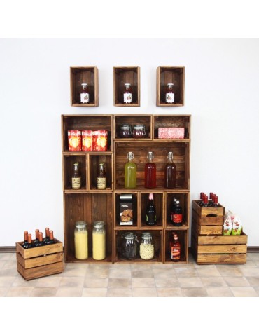 Skrzynie i skrzynki drewniane - Skrzynki drewniane zestaw skrzynek na warzywa drewniana skrzynka 4szt 30x20 - produkt 7