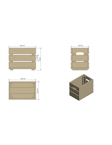 Skrzynie i skrzynki drewniane - Skrzynki drewniane zestaw skrzynek na warzywa drewniana skrzynka 4szt 30x20 - product 9