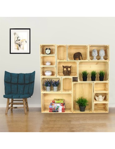 Skrzynie i skrzynki drewniane - Skrzynki drewniane zestaw skrzynek na warzywa drewniana skrzynka 4szt 30x20 - produkt 9