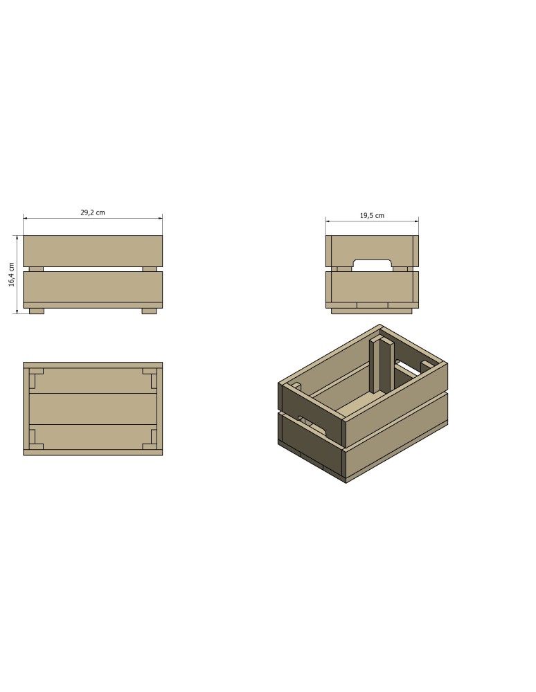 Skrzynie i skrzynki drewniane - Drewniana skrzynka na warzywa skrzyneczka skrzynki drewniane 30x20 sosna - product b2b.wamar.biz 16