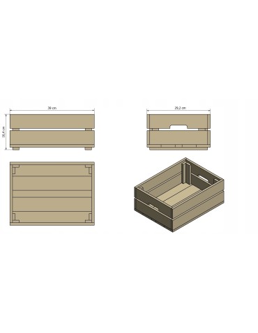 Skrzynie i skrzynki drewniane - Drewniana skrzynka na warzywa skrzyneczka skrzynki drewniane 40x30 sosna - product 16