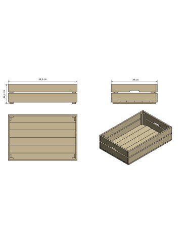 Skrzynie i skrzynki drewniane - Drewniana skrzynka na warzywa skrzyneczka skrzynki drewniane 60x40 DUŻA EKO - product 16
