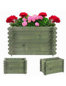 Donica na warzywa skrzynia na rośliny drewniana donica ogrodowa zielnik EKO