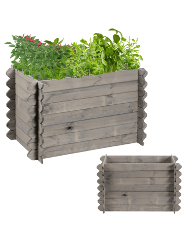 Donica na warzywa skrzynia na rośliny drewniana donica ogrodowa zielnik EKO