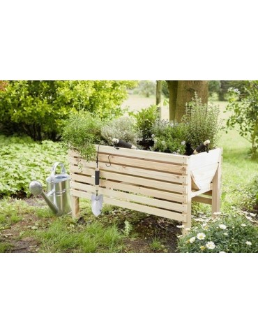 Miniszklarnie i Inspekty - Donica ogrodowa na nogach donice drewniane zielnik warzywniak 100x45 zioła - product 7