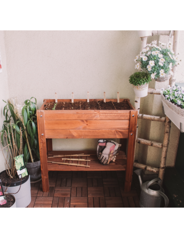 Miniszklarnie i Inspekty - Drewniana donica ogrodowa skrzynia na zioła ziołownik donica na warzywa EKO - product 5