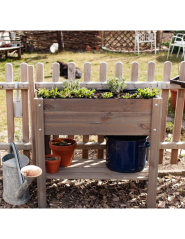 Miniszklarnie i Inspekty - Drewniana donica ogrodowa skrzynia na zioła ziołownik donica na warzywa EKO - product 6