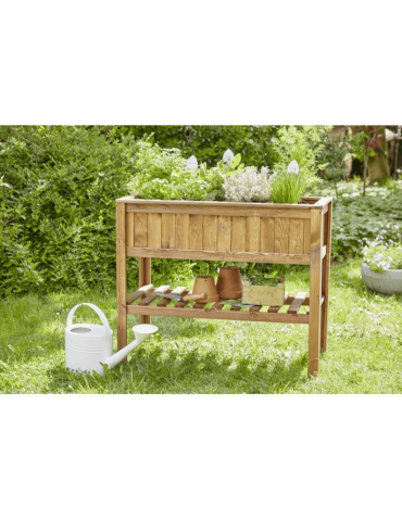 Miniszklarnie i Inspekty - Donica na nogach drewniana donica ogrodowa zielnik warzywniak 93x45 półka - produkt 7