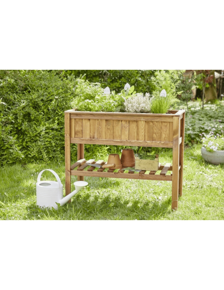 Miniszklarnie i Inspekty - Donica na nogach drewniana donica ogrodowa zielnik warzywniak 93x45 półka - produkt b2b.wamar.biz 7