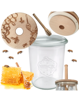 Słoik na miód WECK dozownik do miodu słoik do miodu z nabierakiem 160ml W2