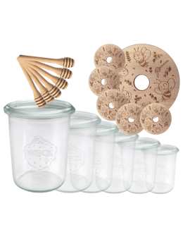 Słoiki na miód WECK zestaw słoików do miodu z nabierakiem 160ml W1 6szt EKO - product 2