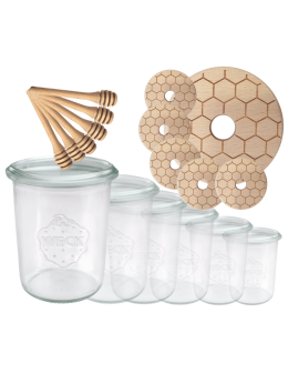 Słoiki na miód WECK zestaw słoików do miodu z nabierakiem 160ml W3 6szt EKO - product 2