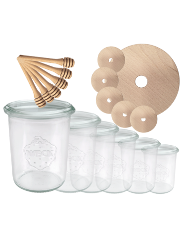 Słoiki na miód WECK zestaw słoików do miodu z nabierakiem 160ml W5 6szt EKO - product 2