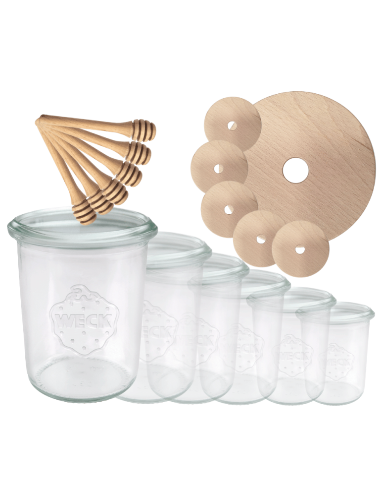 Słoiki weck - Słoiki na miód WECK zestaw słoików do miodu z nabierakiem 160ml W5 6szt EKO - product b2b.wamar.biz 2