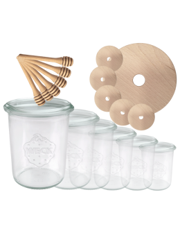 Słoiki na miód WECK zestaw słoików do miodu z nabierakiem 160ml W5 6szt EKO - product 2
