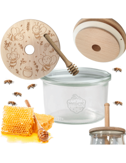 Słoik na miód WECK dozownik do miodu słoik do miodu z nabierakiem 200ml W1