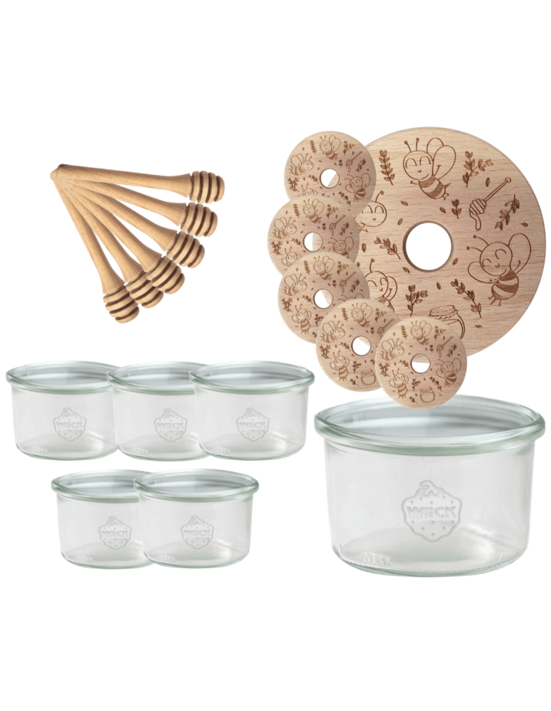Słoiki weck - Słoiki na miód WECK zestaw słoików do miodu z nabierakiem 200ml W1 6szt EKO - product b2b.wamar.biz 2