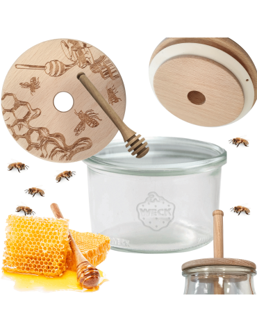 Słoik na miód WECK dozownik do miodu słoik do miodu z nabierakiem 200ml W2