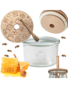 Słoik na miód WECK dozownik do miodu słoik do miodu z nabierakiem 200ml W4