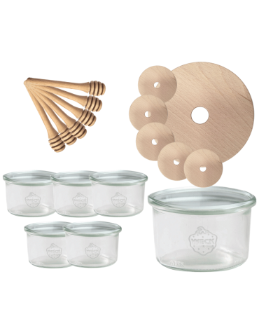 Słoiki na miód WECK zestaw słoików do miodu z nabierakiem 200ml W5 6szt EKO - product 2