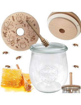 Słoik na miód WECK dozownik do miodu słoik do miodu z nabierakiem 220ml W1