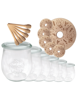 Słoiki na miód WECK zestaw słoików do miodu z nabierakiem 220ml W1 6szt EKO - produkt 2