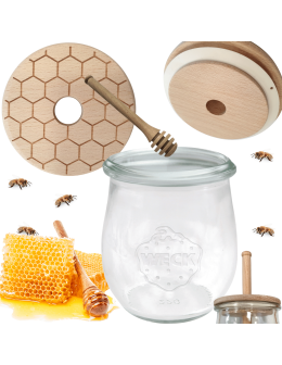 Słoik na miód WECK dozownik do miodu słoik do miodu z nabierakiem 220ml W3