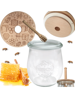 Słoik na miód WECK dozownik do miodu słoik do miodu z nabierakiem 220ml W4