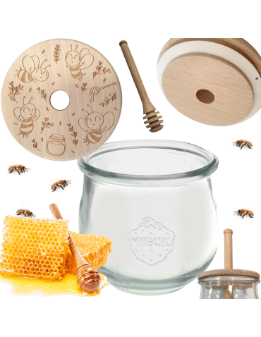 Słoik na miód WECK dozownik do miodu słoik do miodu z nabierakiem 370ml W1