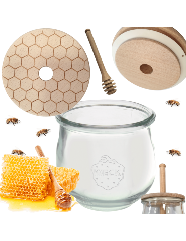 Słoik na miód WECK dozownik do miodu słoik do miodu z nabierakiem 370ml W3