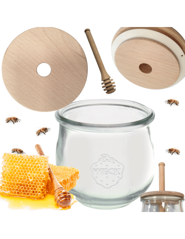 Słoik na miód WECK dozownik do miodu słoik do miodu z nabierakiem 370ml W5