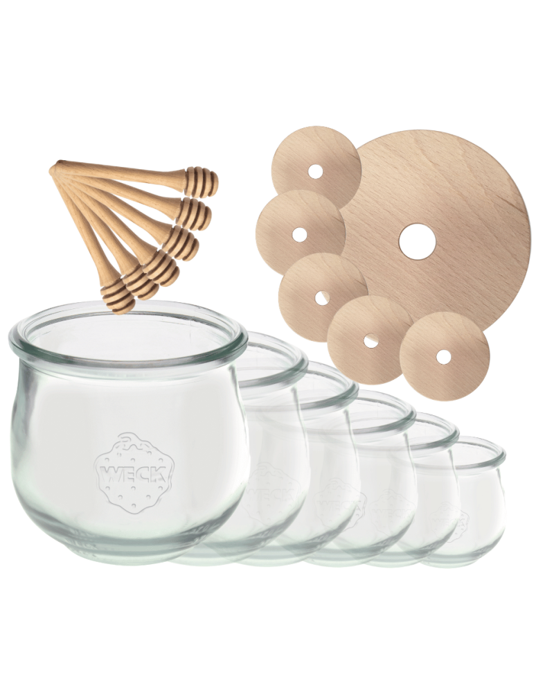 Słoiki weck - Słoiki na miód WECK zestaw słoików do miodu z nabierakiem 370ml W5 6szt EKO - product b2b.wamar.biz 2
